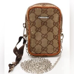 Gucci Mini Zip Pouch with Chain Link Strap